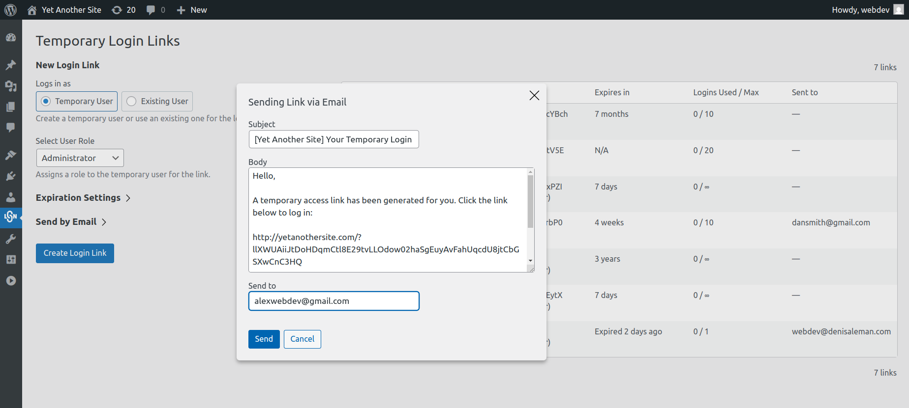Passwordless Login Settings