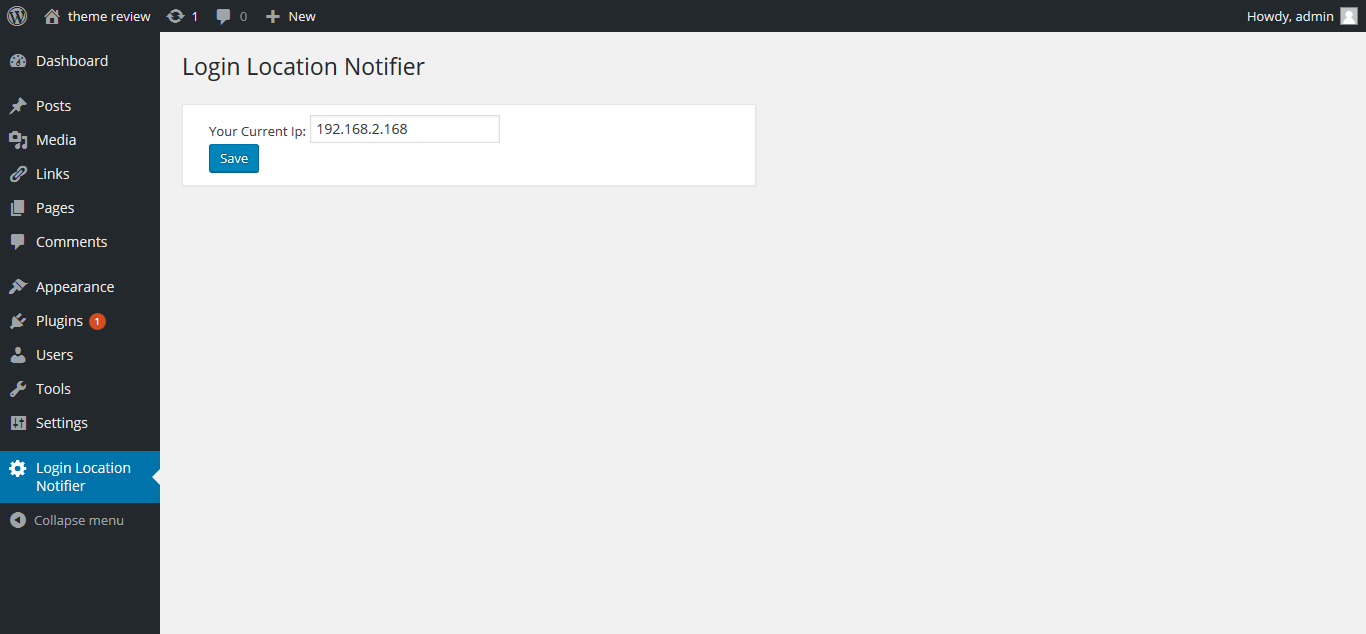 Set your current IP address here.