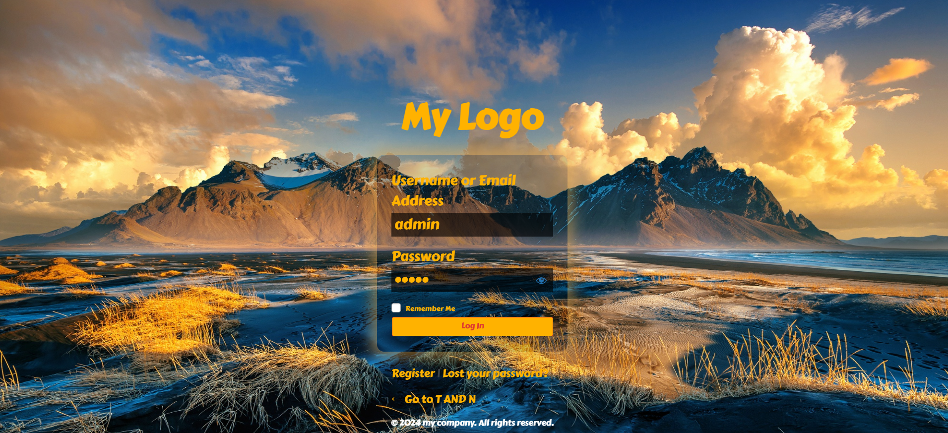 Pre-designed login templates