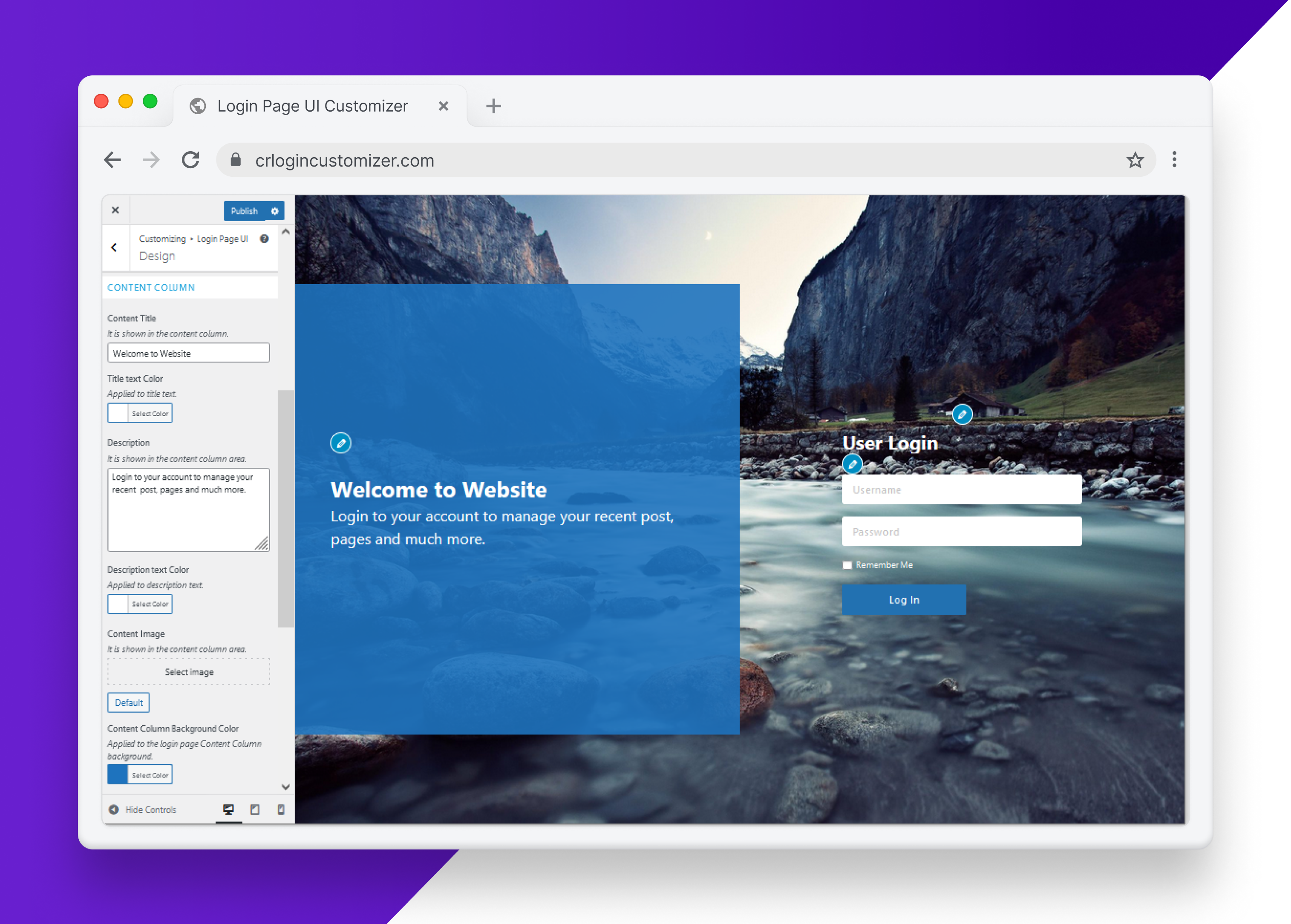 Login Page UI Customizer - Logo Settings