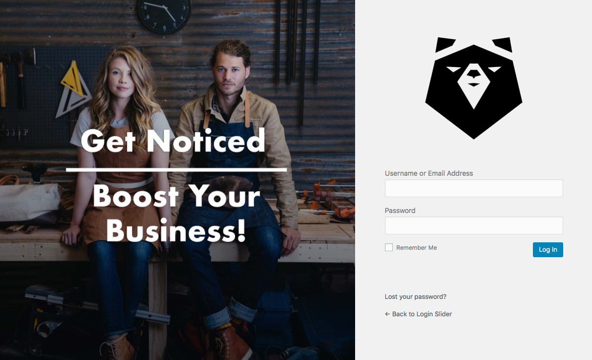 Login Slider in use.