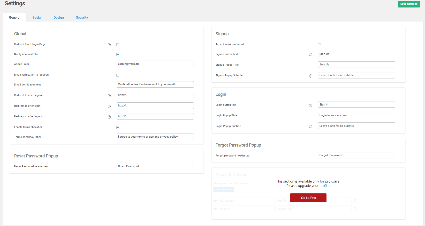 [WordPress](https://wordpress.org/plugins/login-social/) - admin page