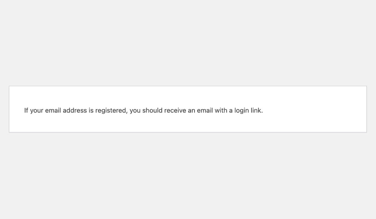 Confirmation message after submitting the email form