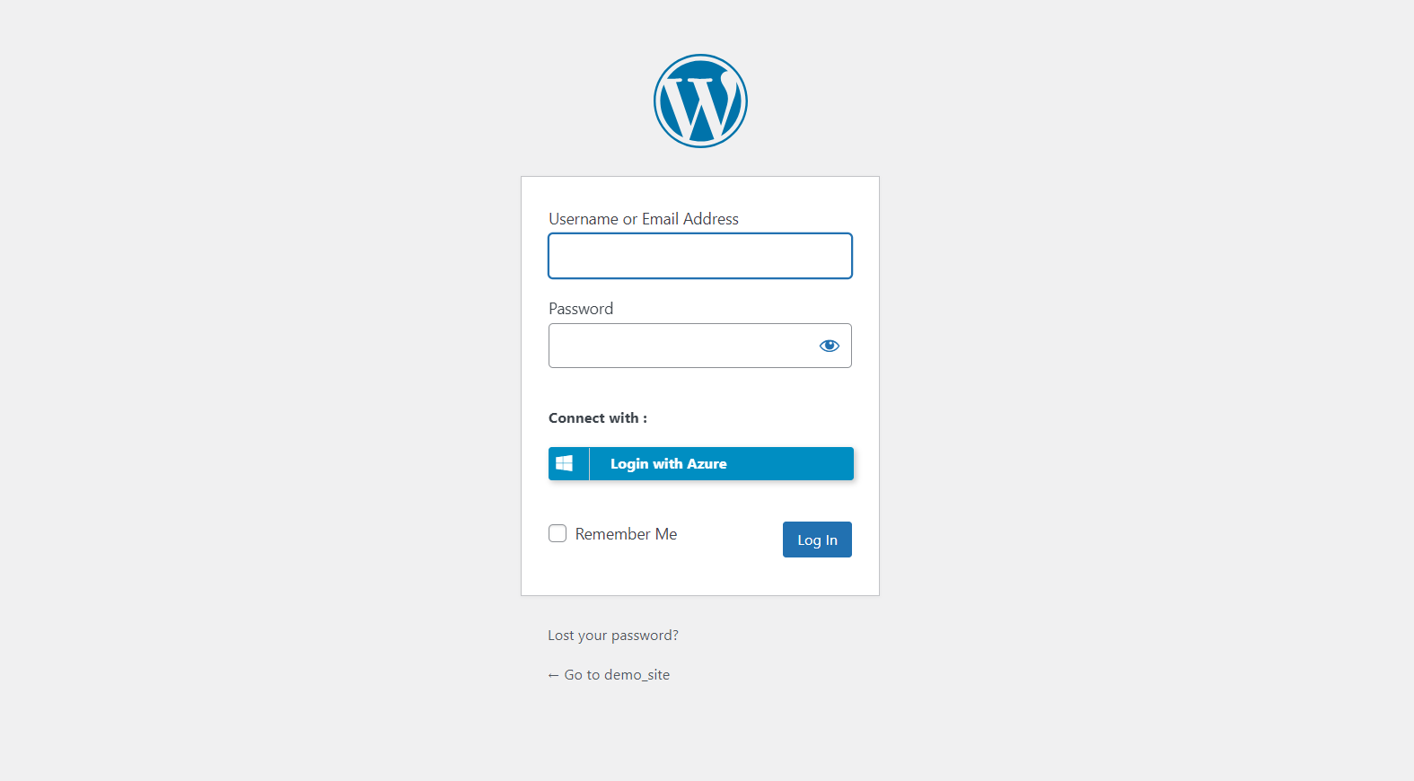 Azure SSO Login Button on the WP Login Page