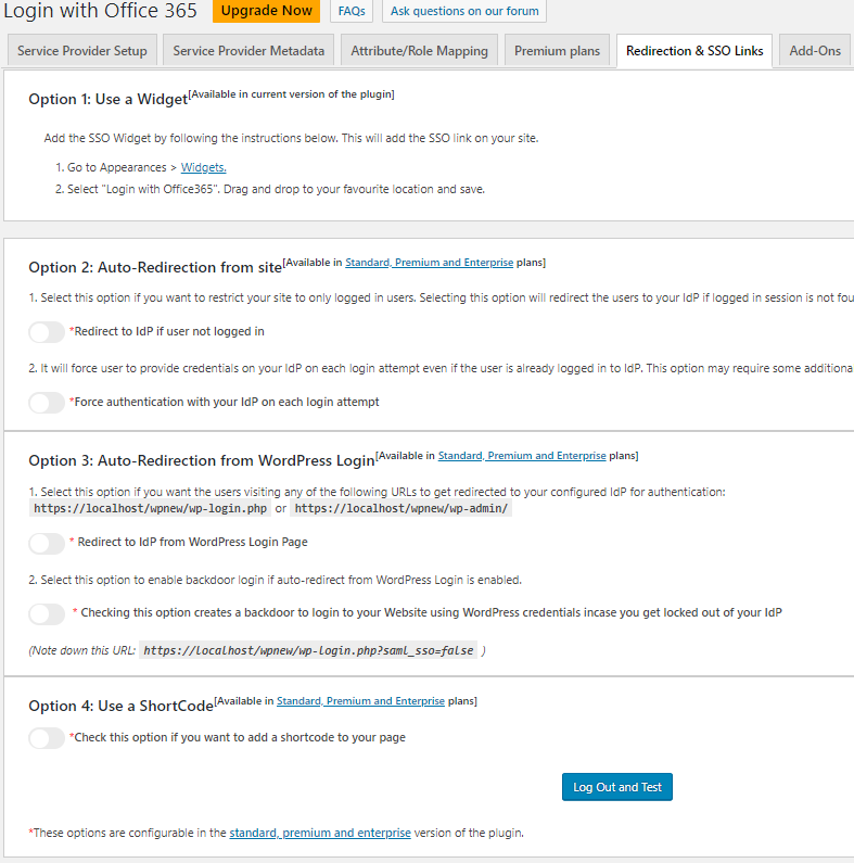 Add widget to enable Single Sign-on.