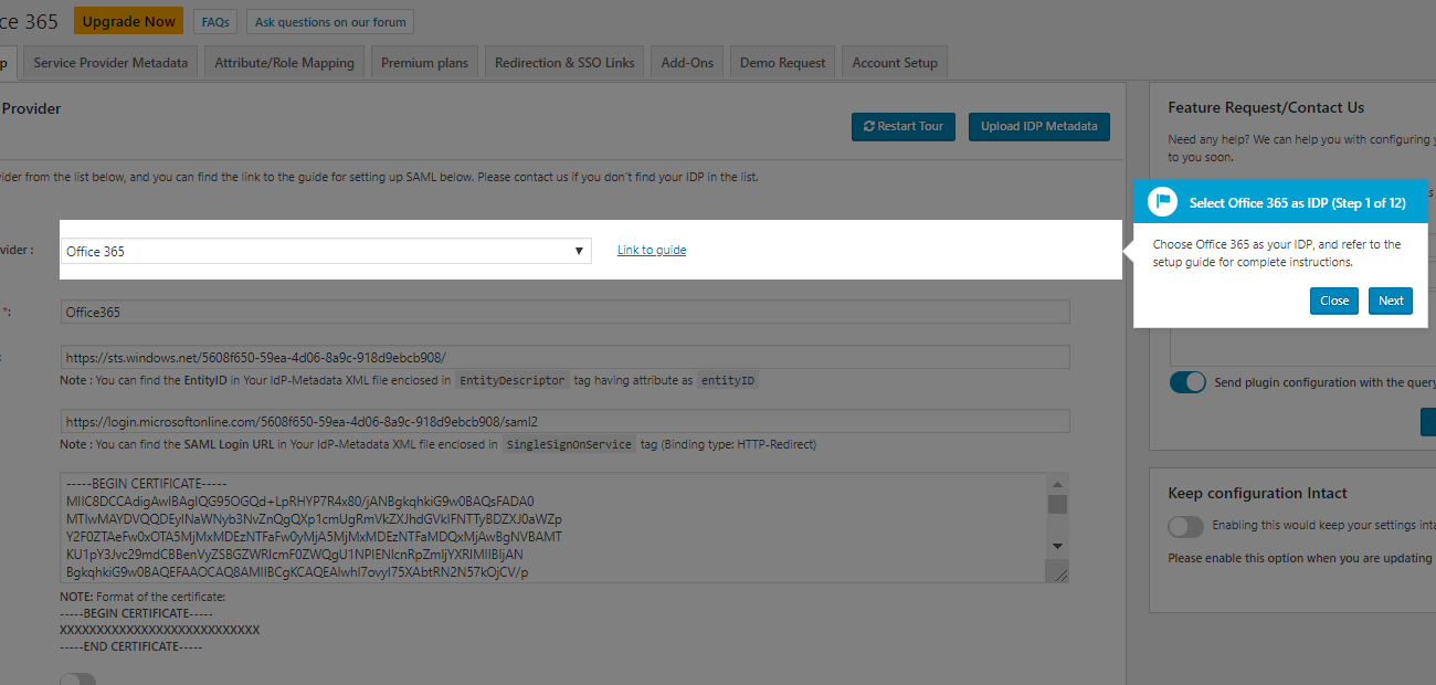 Plugin-tour which guides you through entire plugin setup.