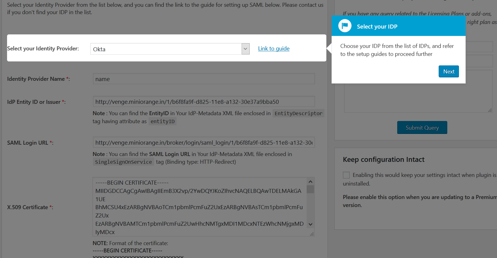 Plugin-tour which guides you through entire plugin setup.