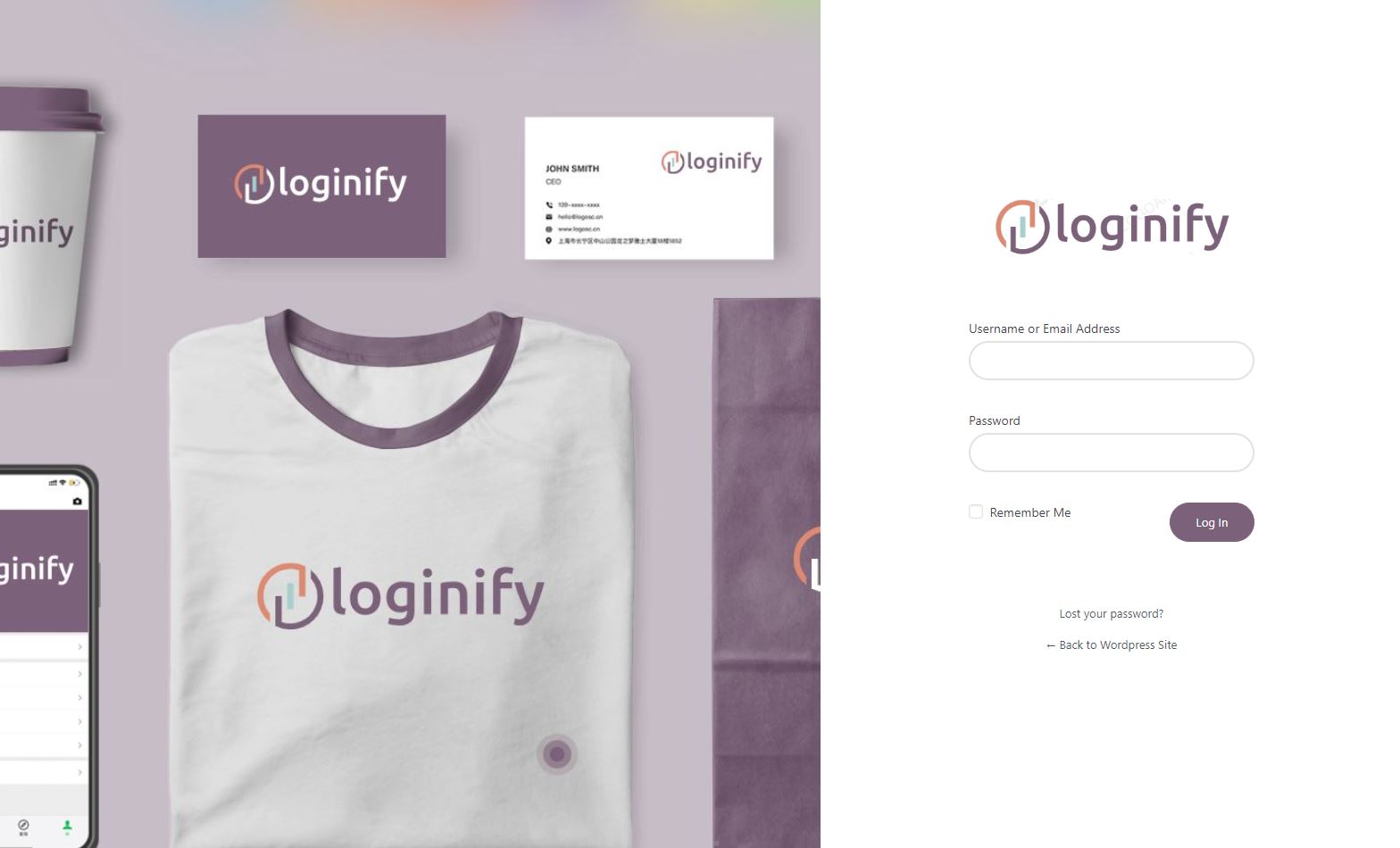 Right form login template