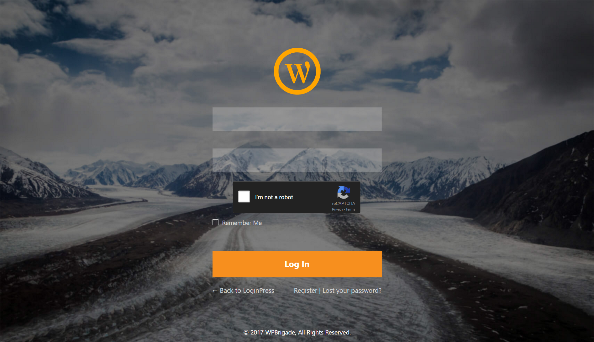 General settings screen for your login page.