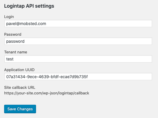 Settings page for this plugin