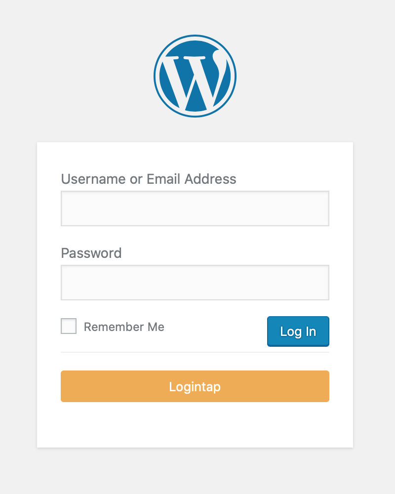 Standard login form after plugin installation.