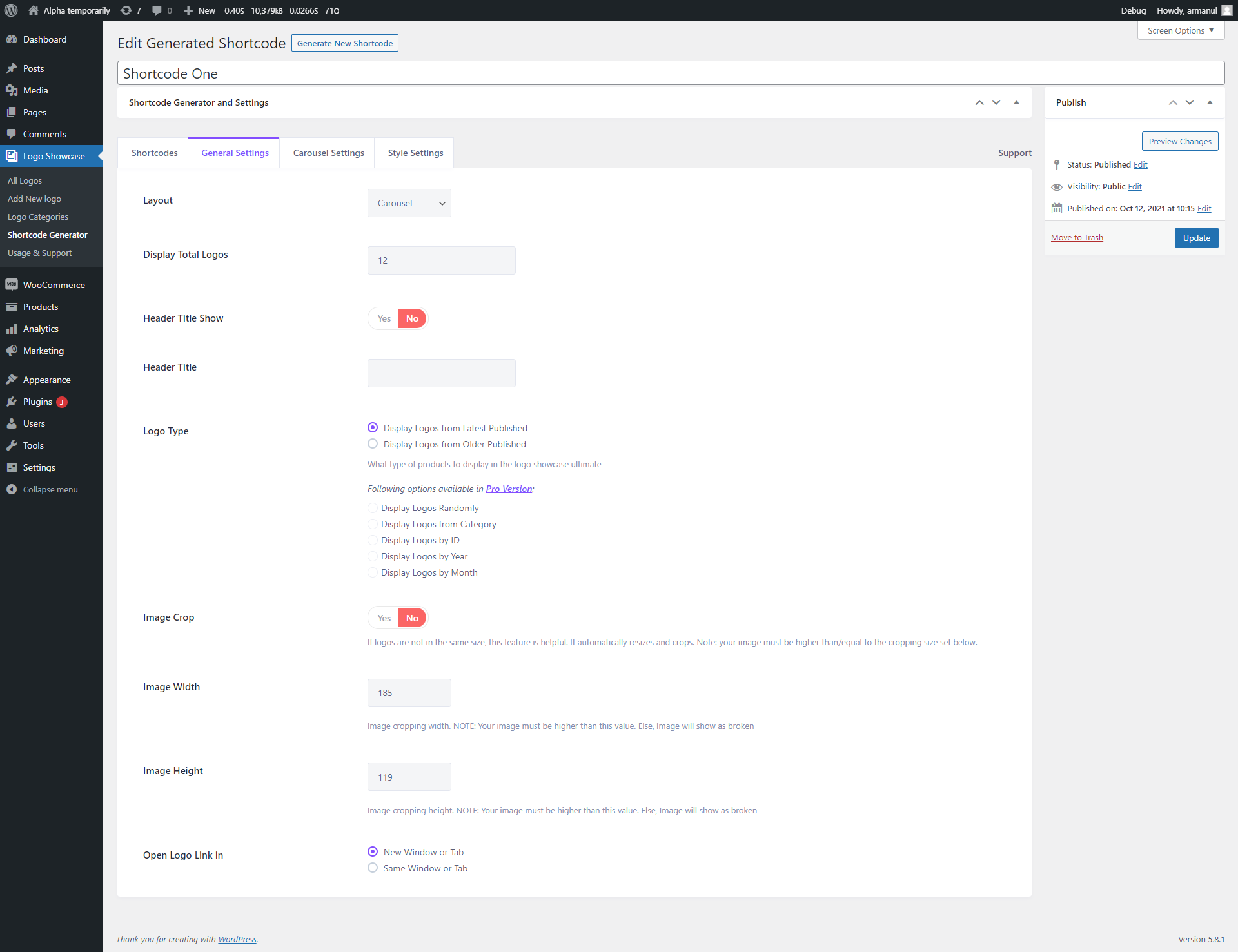 Backend: Logo Categories
