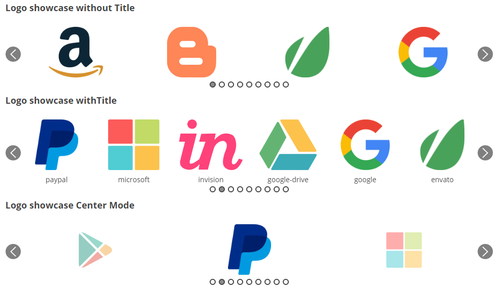 Logo Showcase with all options