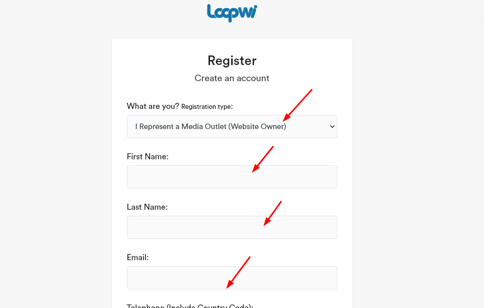 Get your site code from Loopwi