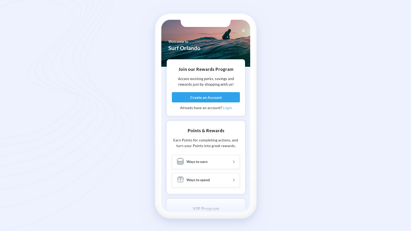 Example of what the widget looks like for customers