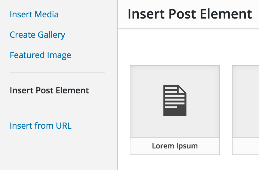 Using Shortcode UI, insert `[lorem]` shortcode.