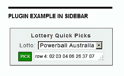View of Quick Pick form's slimmer version in sidebar.