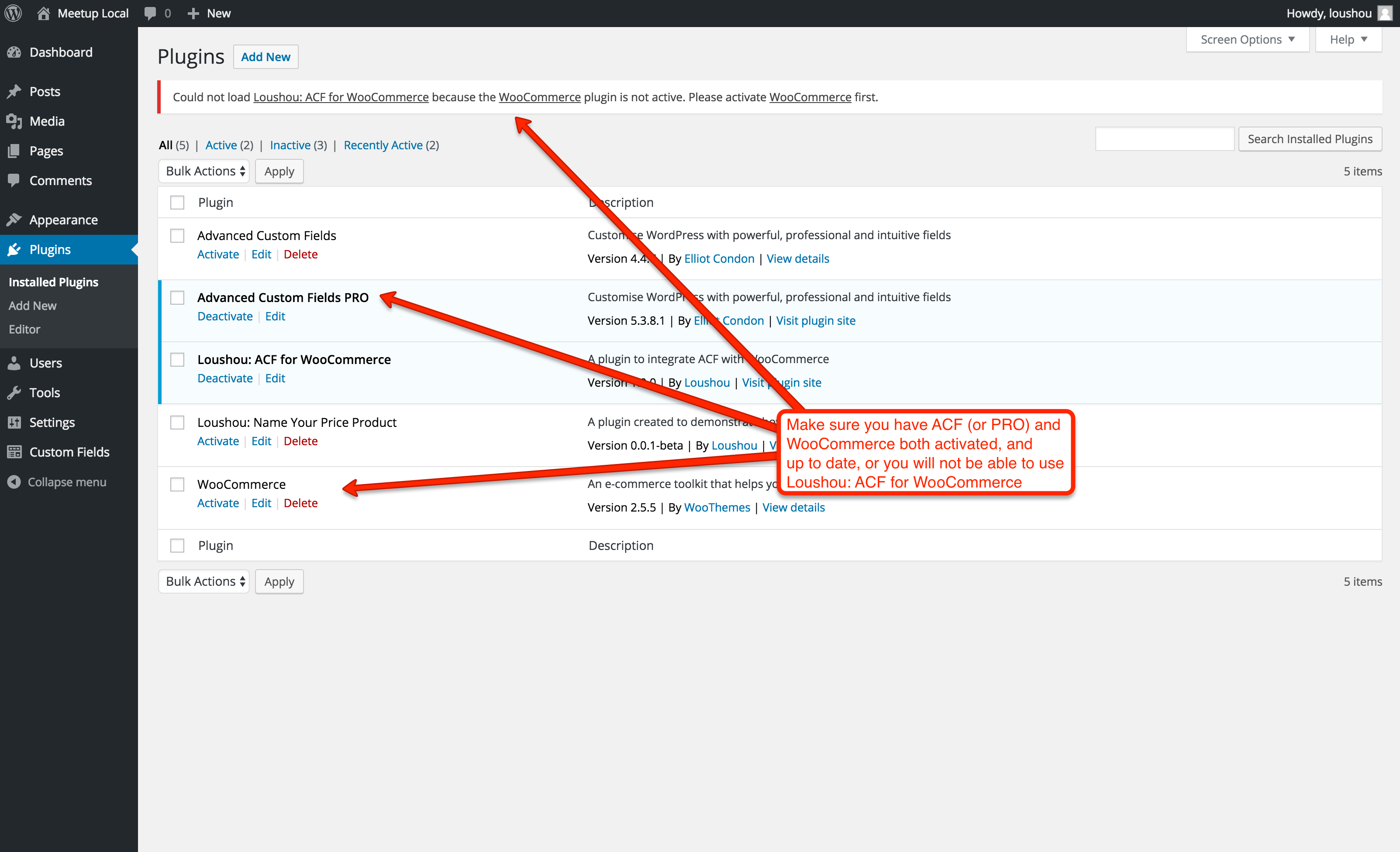 Make sure you have the required plugins installed, up to date, and activated.