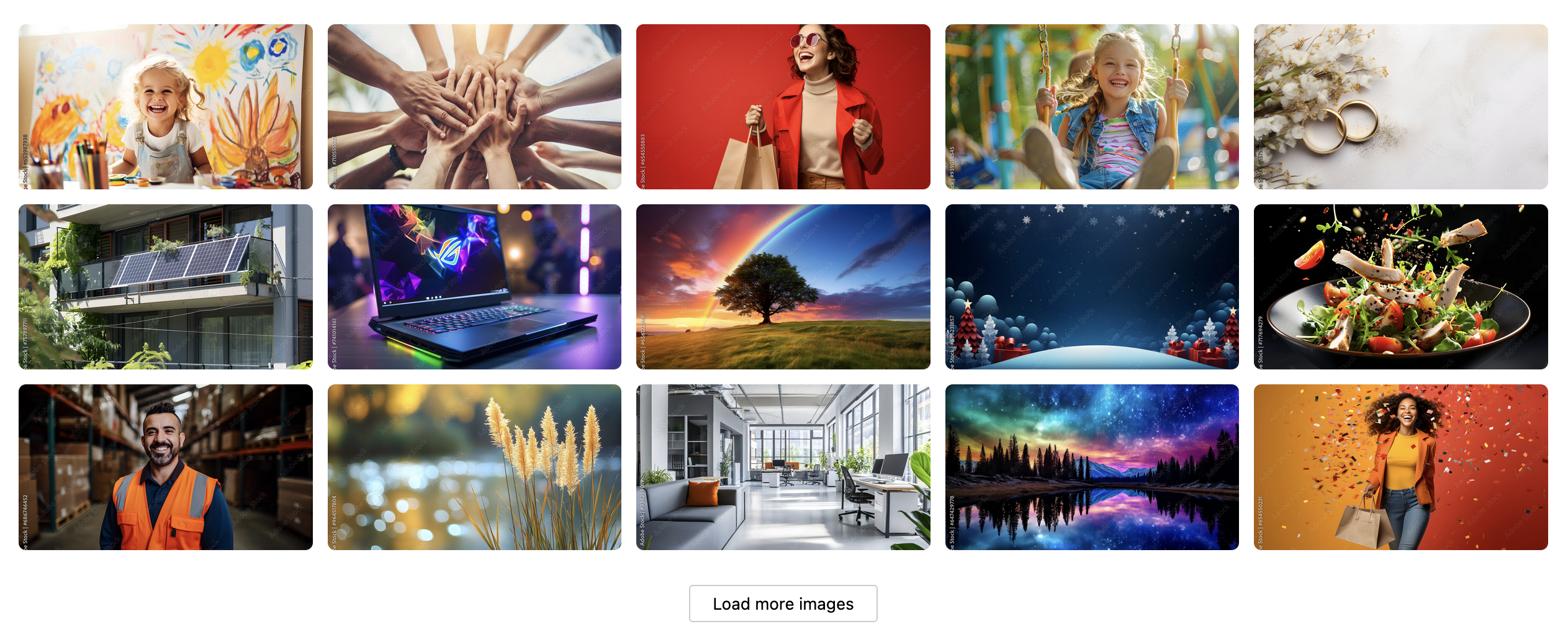 Load-more button in action