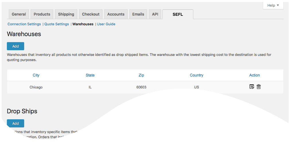 Quote settings page