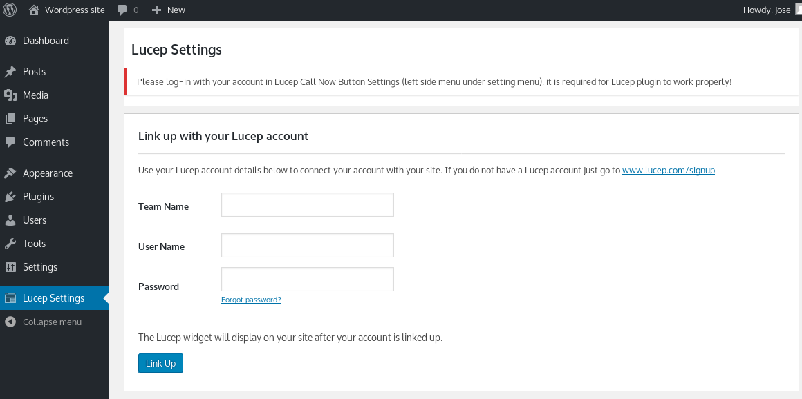 The Lucep Call Now Button WordPress setup