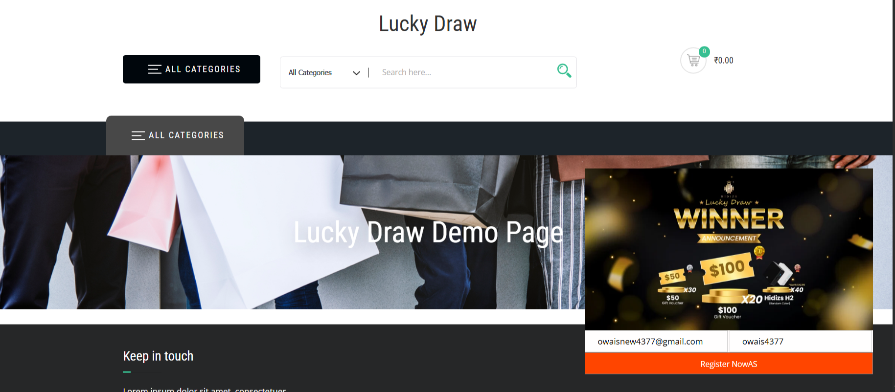Add Draw Settings Page