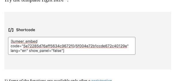 Plugin's shortcode in the WordPress block editor