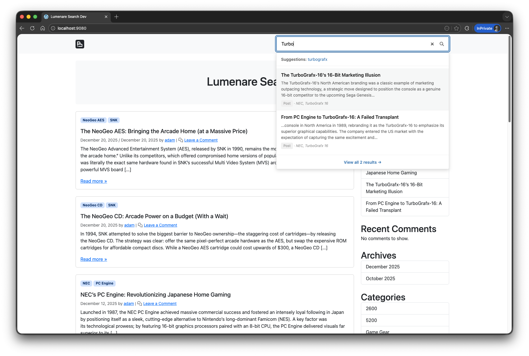 Ranking and weighting options.