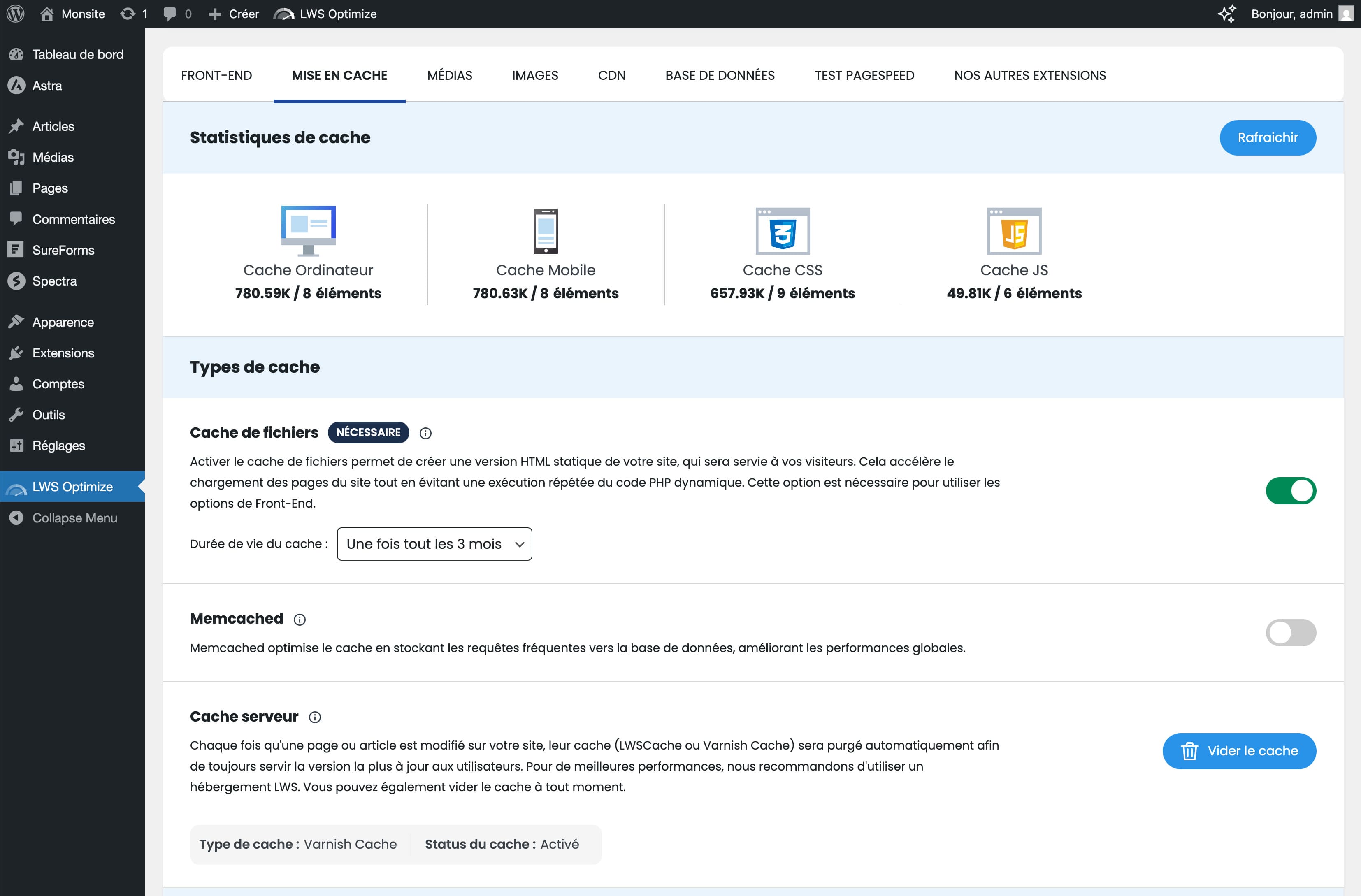 Comprehensive caching options (File, Memcached, Varnish)