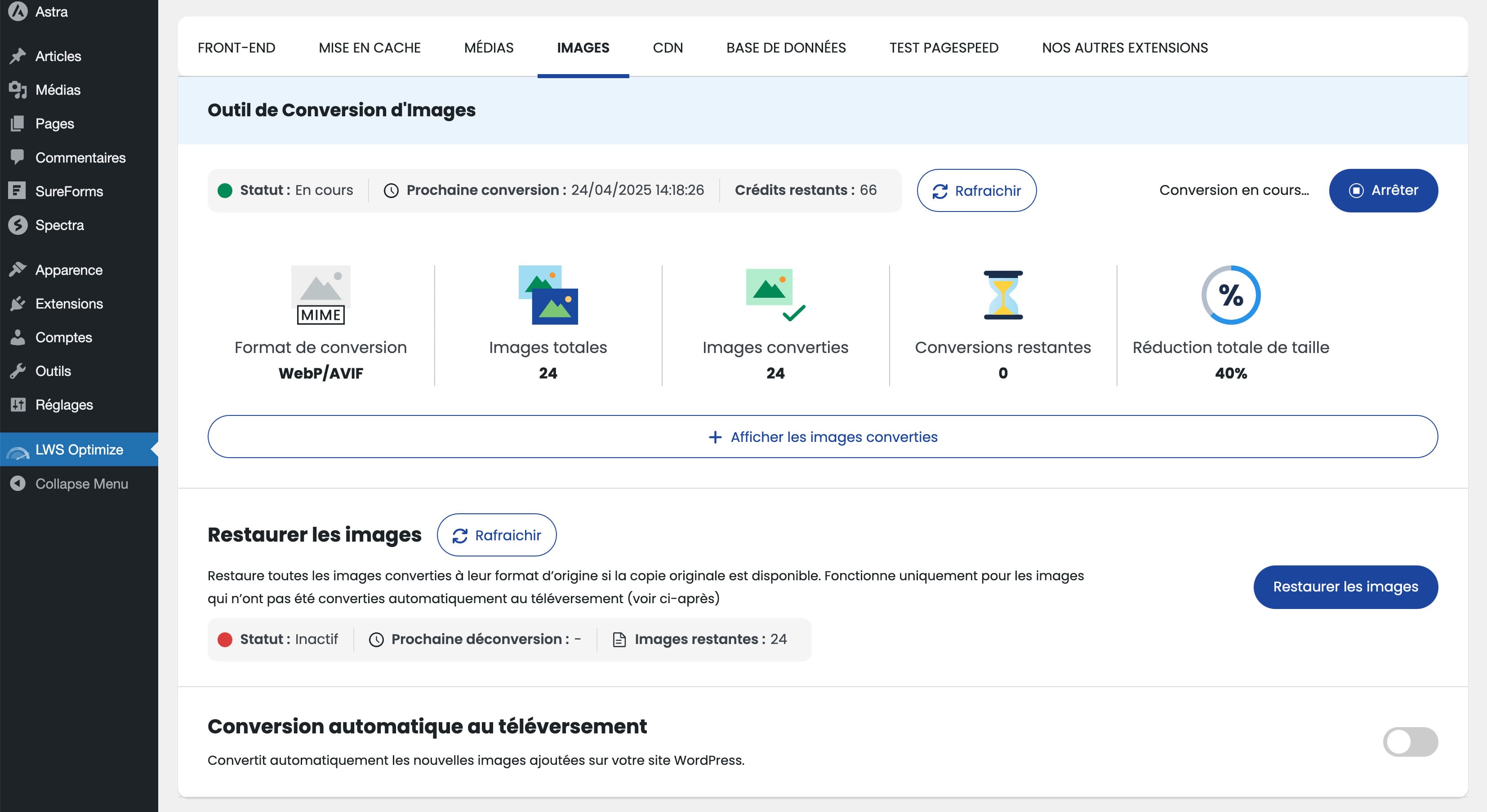 Advanced image conversion to WebP/AVIF formats