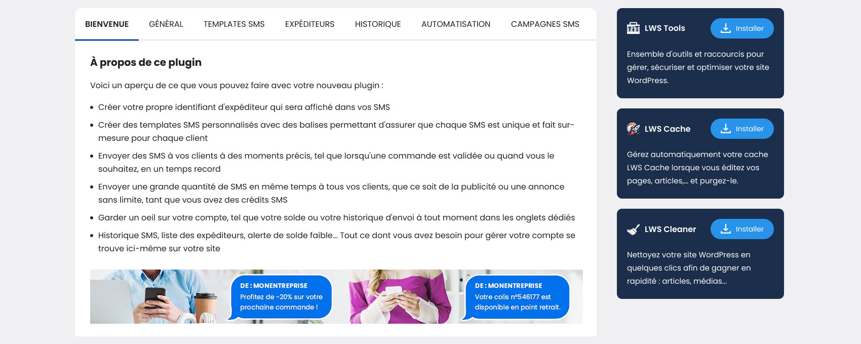 Welcome to the SMS sending plugin