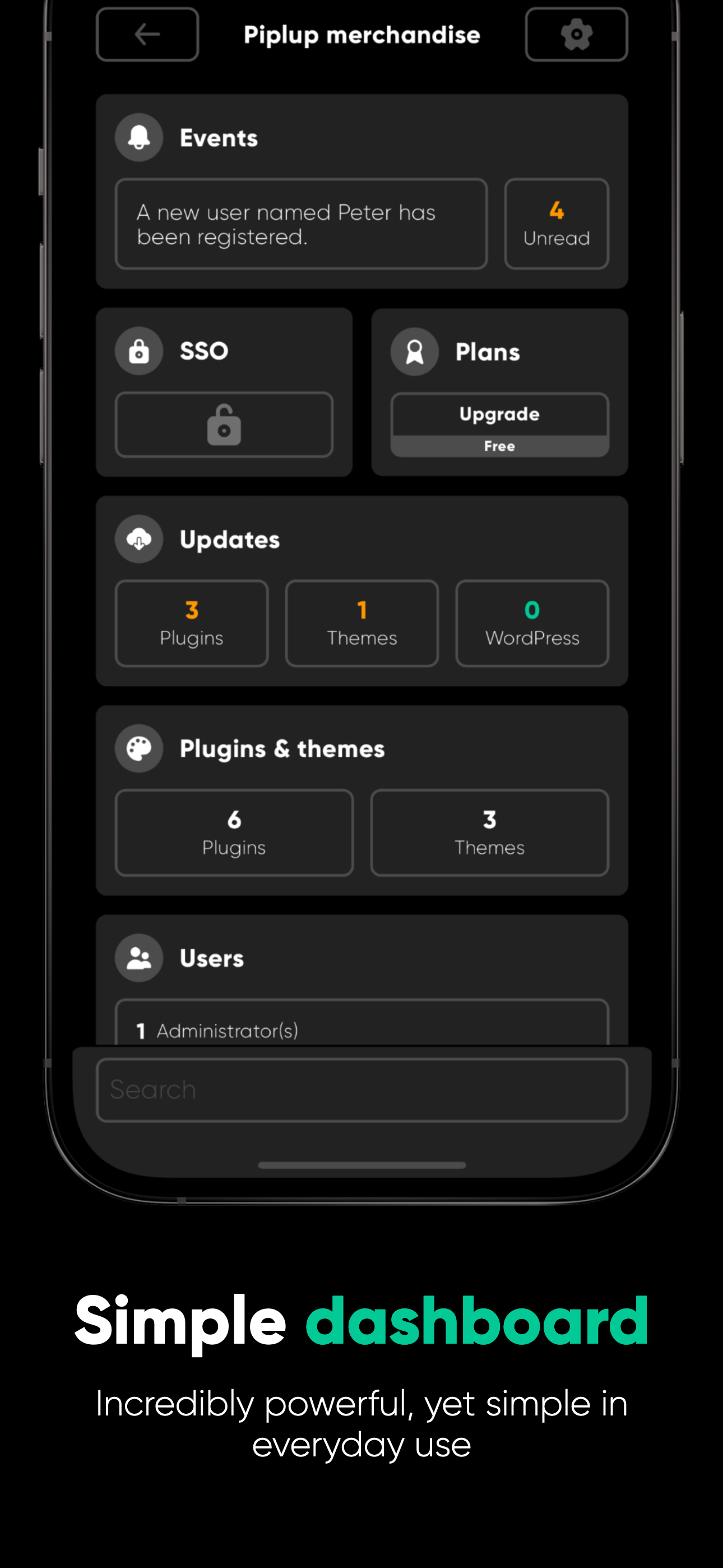 Simple dashboard - App screenshot