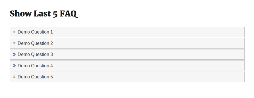 Show Last 5 FAQ List.