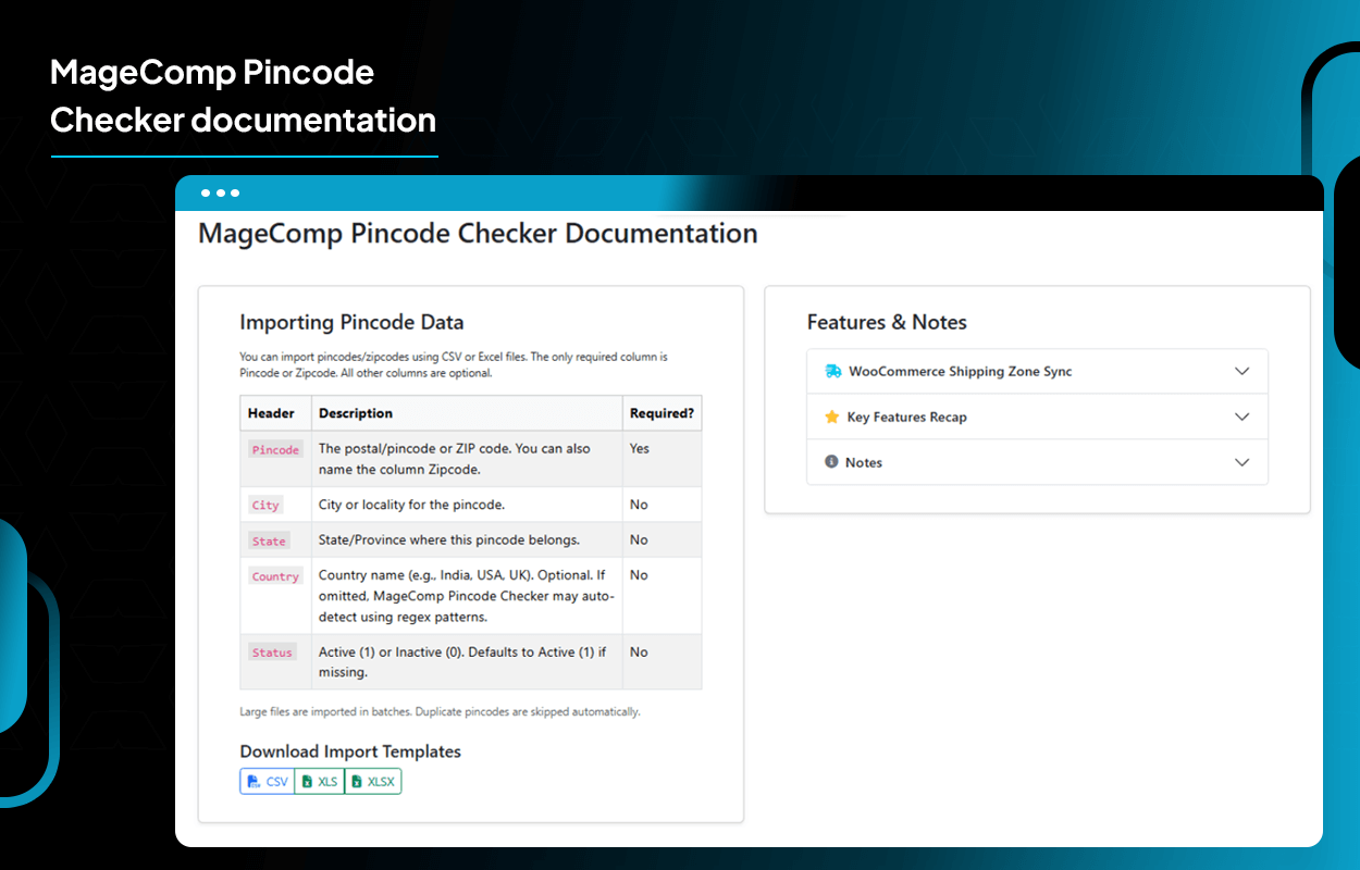 Syncs imported pincodes with WooCommerce shipping zones