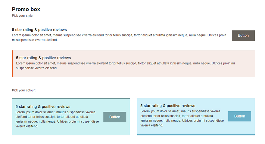 Promo box shortcode examples.