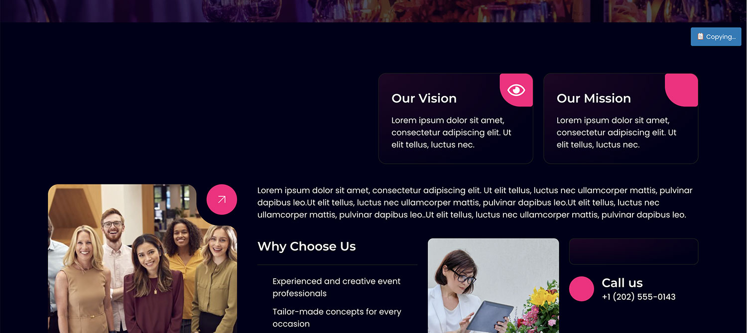 **Magic Copy Clicked** - The selected section is copied after clicking the button.