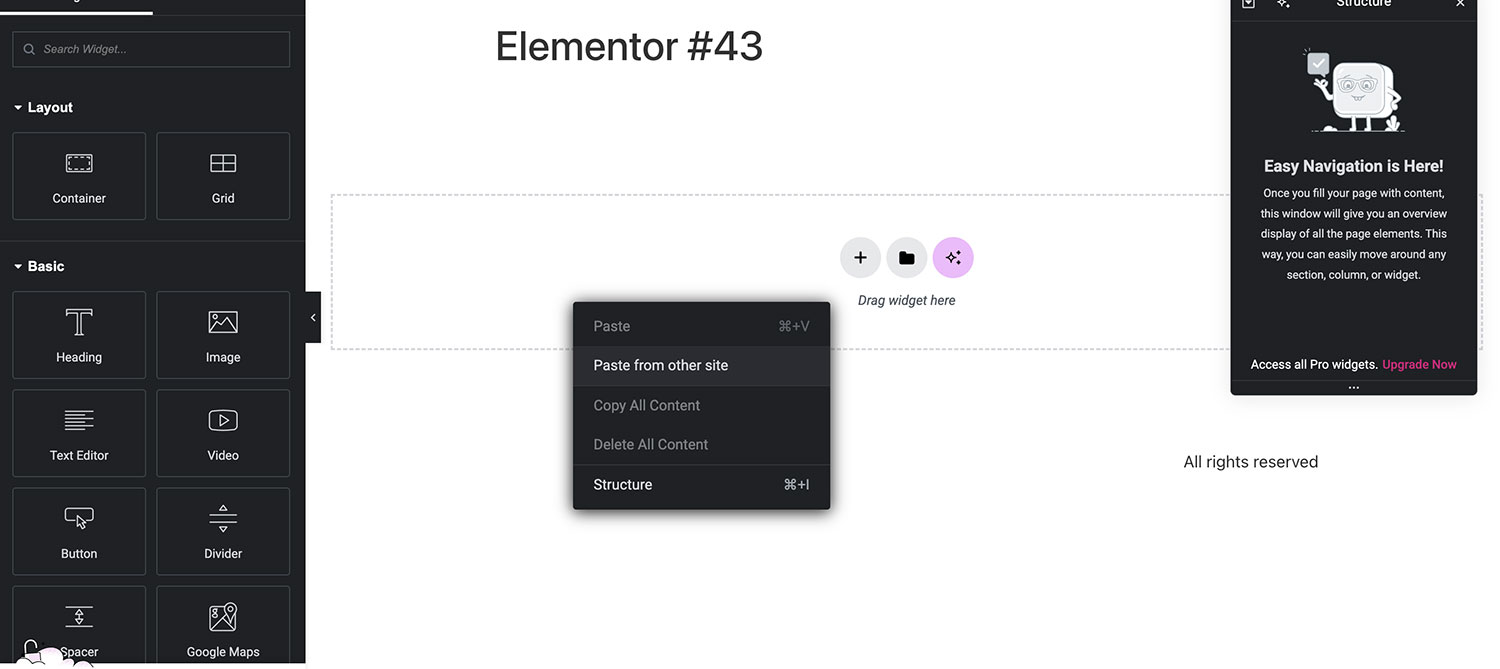**Open Destination Editor** - Open the destination page in the Elementor editor.