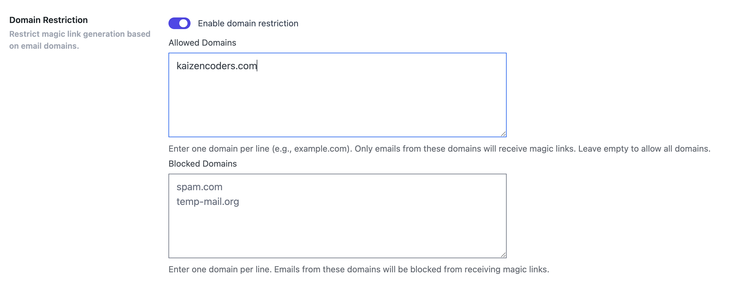 Domain Restriction **PRO**