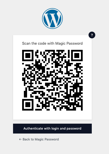 Logging in with Magic Password.