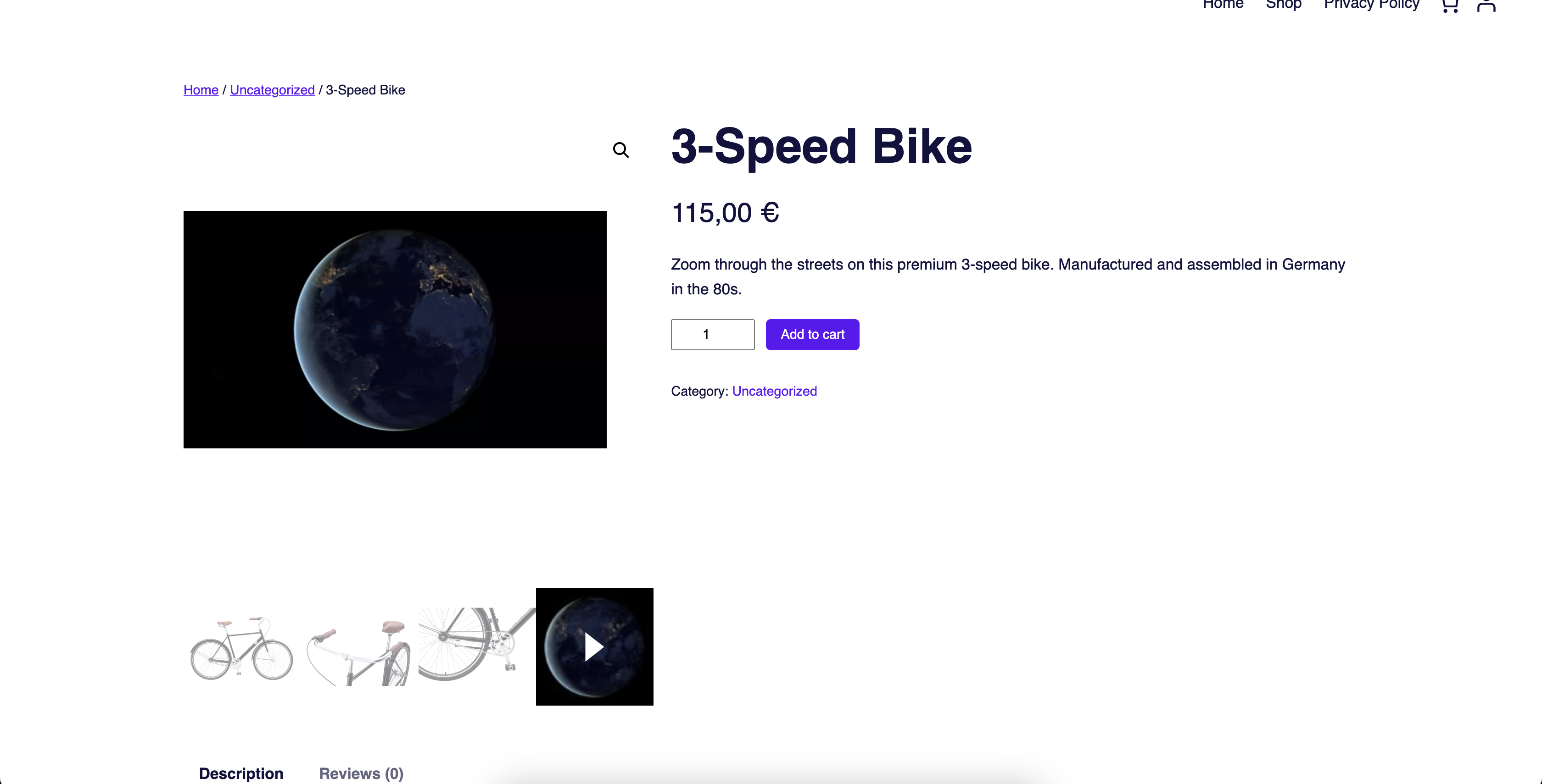 Display on the website