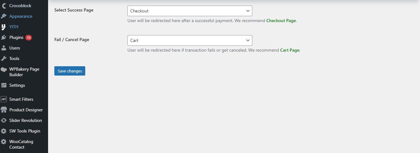 Plugin configure page 3.