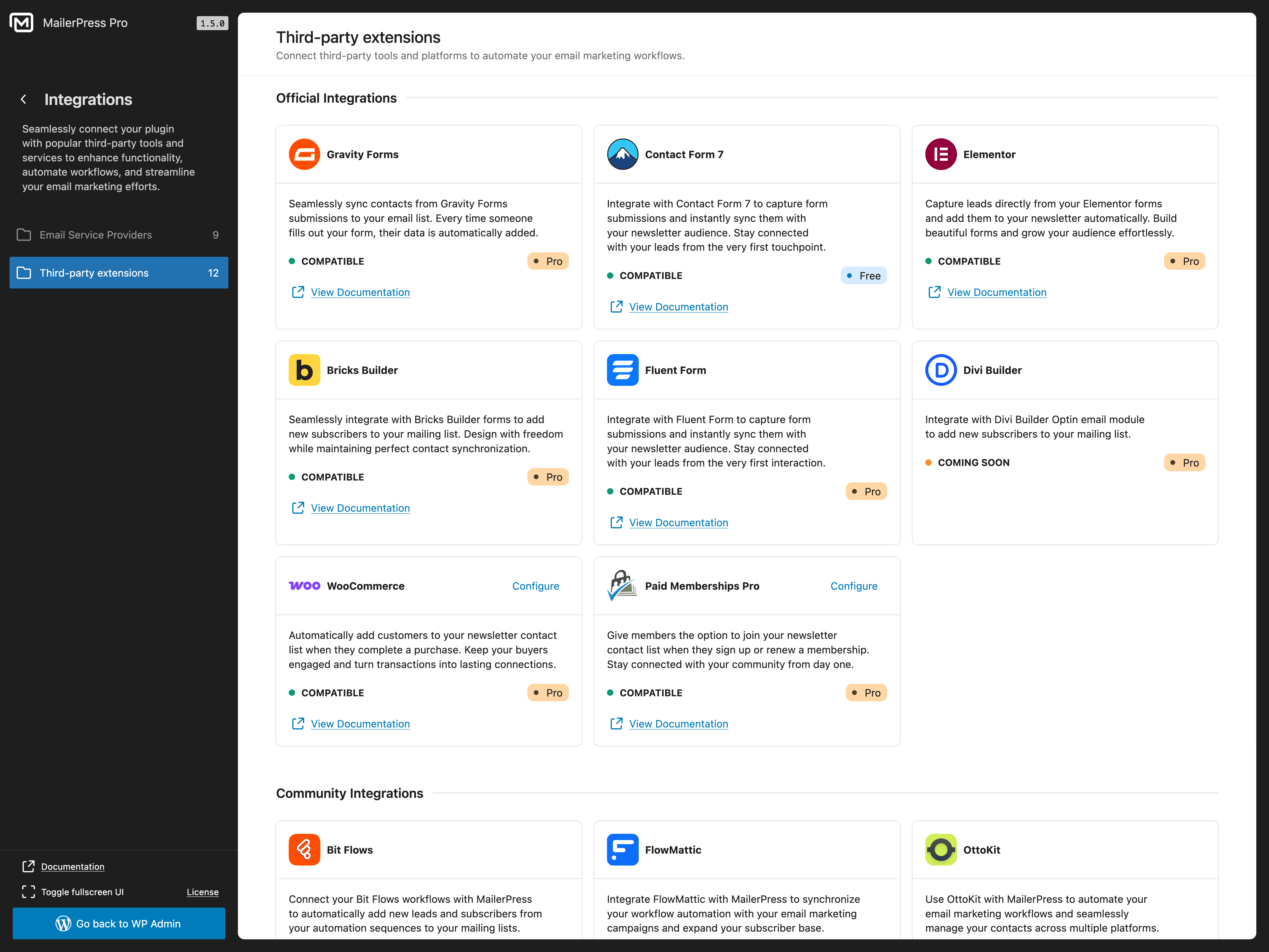 Available blocks to build your emails