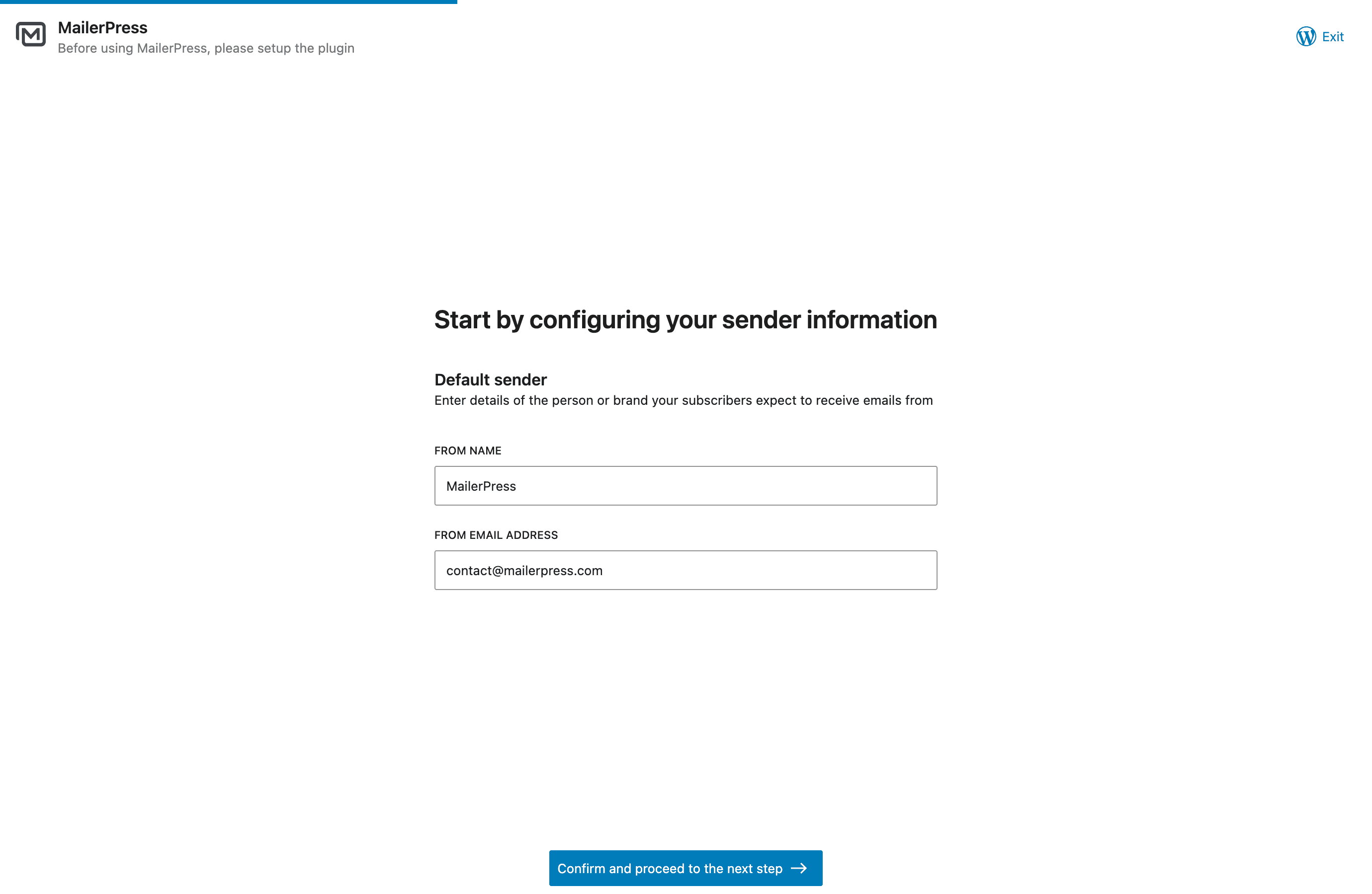 Wizard assistant to quickly get started with MailerPress