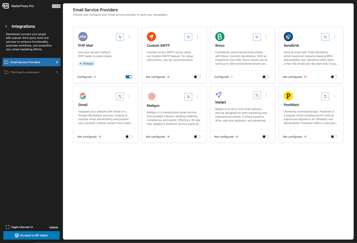 Third-party extensions integrations