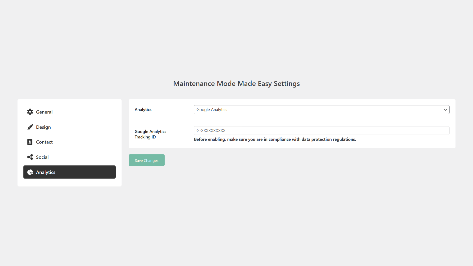 Analytic Settings