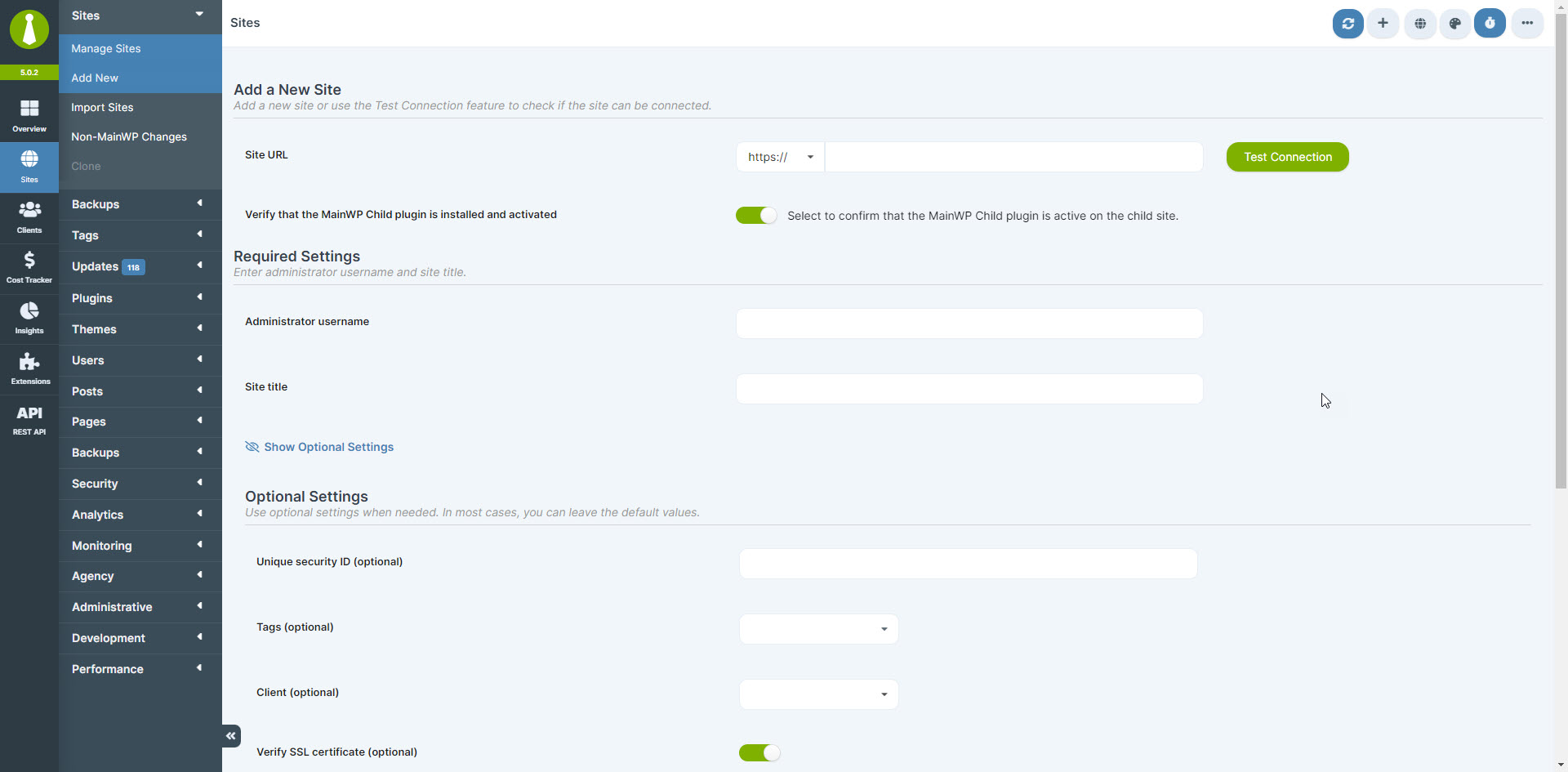 Sites - Manage Plugins