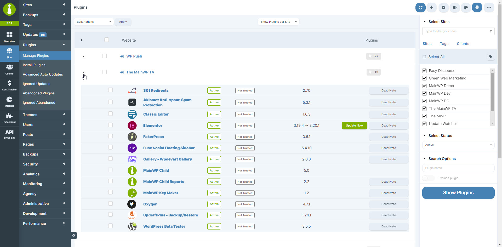 Sites - Manage Posts