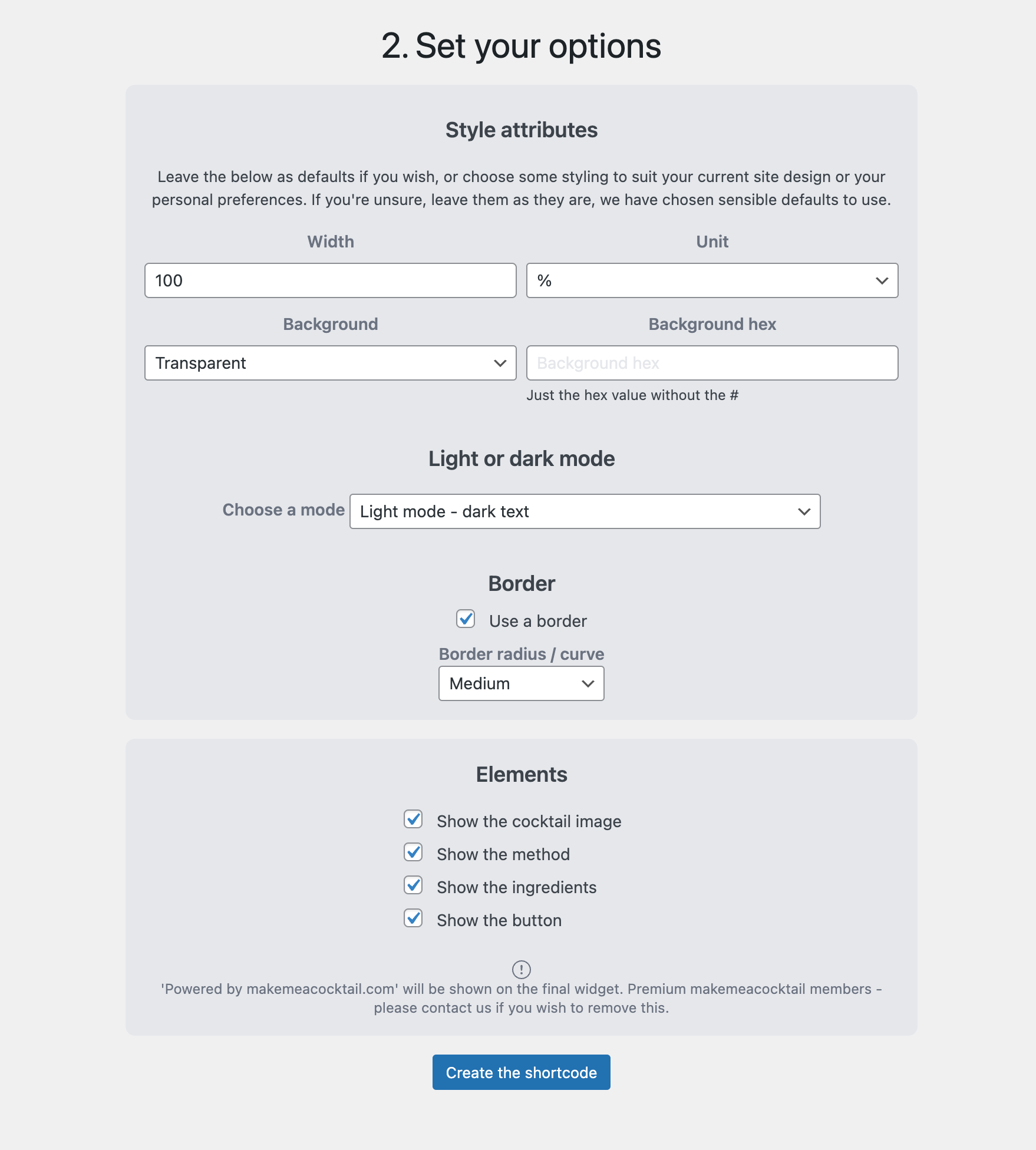 Options you have for display.