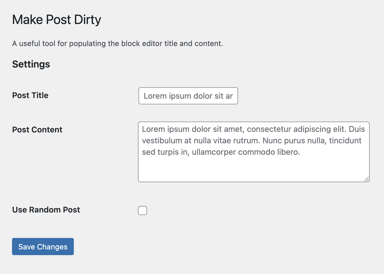 Settings - Configure plugin settings here.