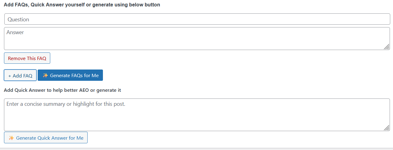 To add FAQs manually
